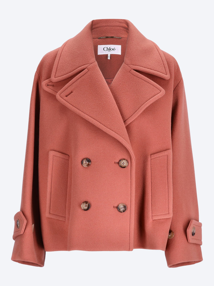 Manteau court oversize en laine 1