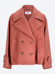Manteau court oversize en laine ref: