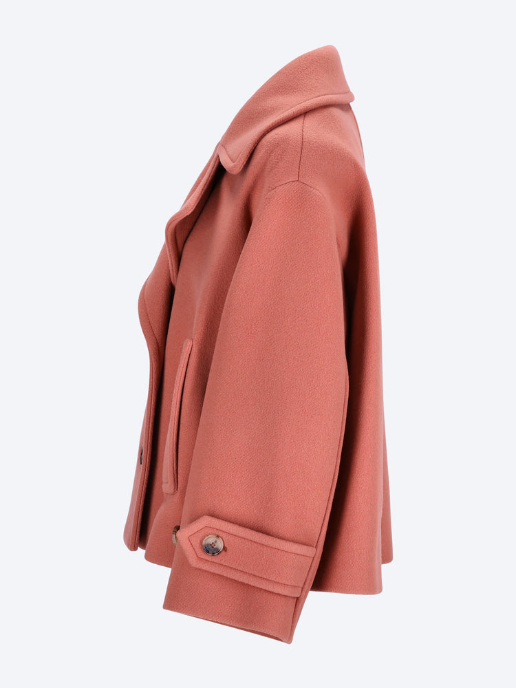 Manteau court oversize en laine 2