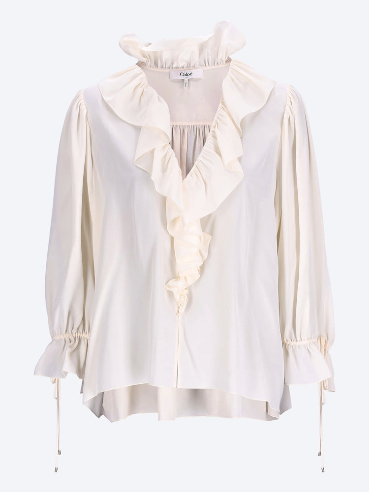 Haut volanté à col V 1