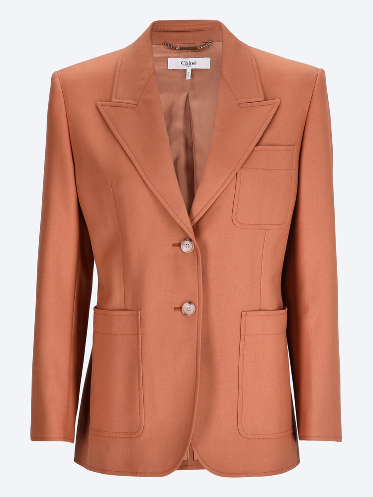 Veste de tailleur à simple boutonnage en gabardine de laine 1