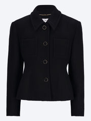 Wool bouclette fitted tailored jacket ref: