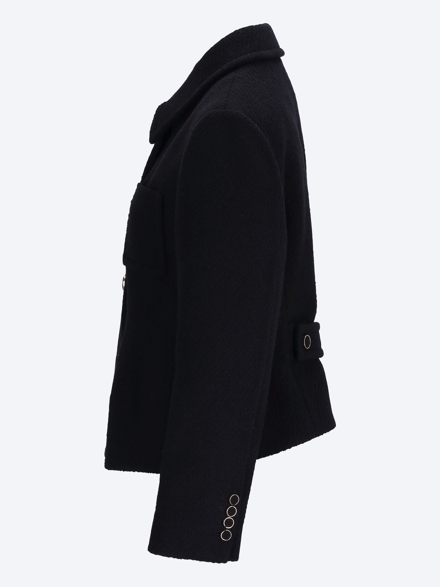 Wool bouclette fitted tailored jacket 2