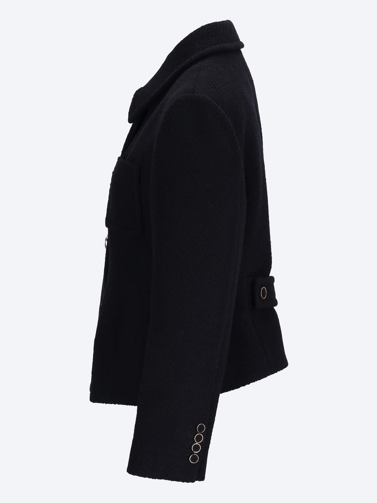 Wool bouclette fitted tailored jacket 2