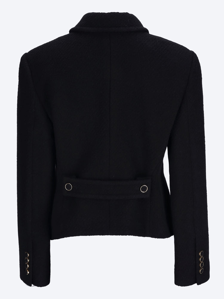 Wool bouclette fitted tailored jacket 3