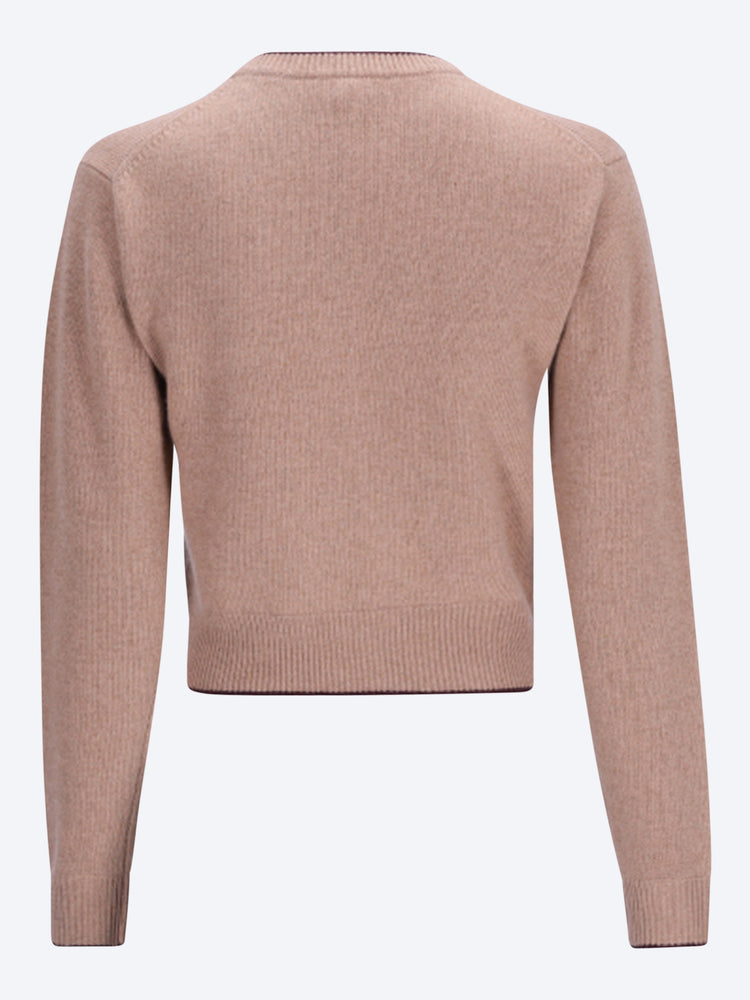Cardigan ajusté en tricot à logo en laine et cachemire 3