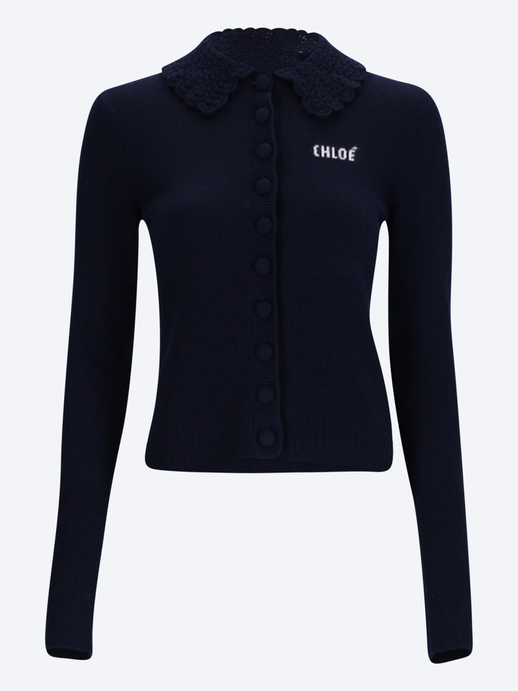 Fitted logo cardigan 1