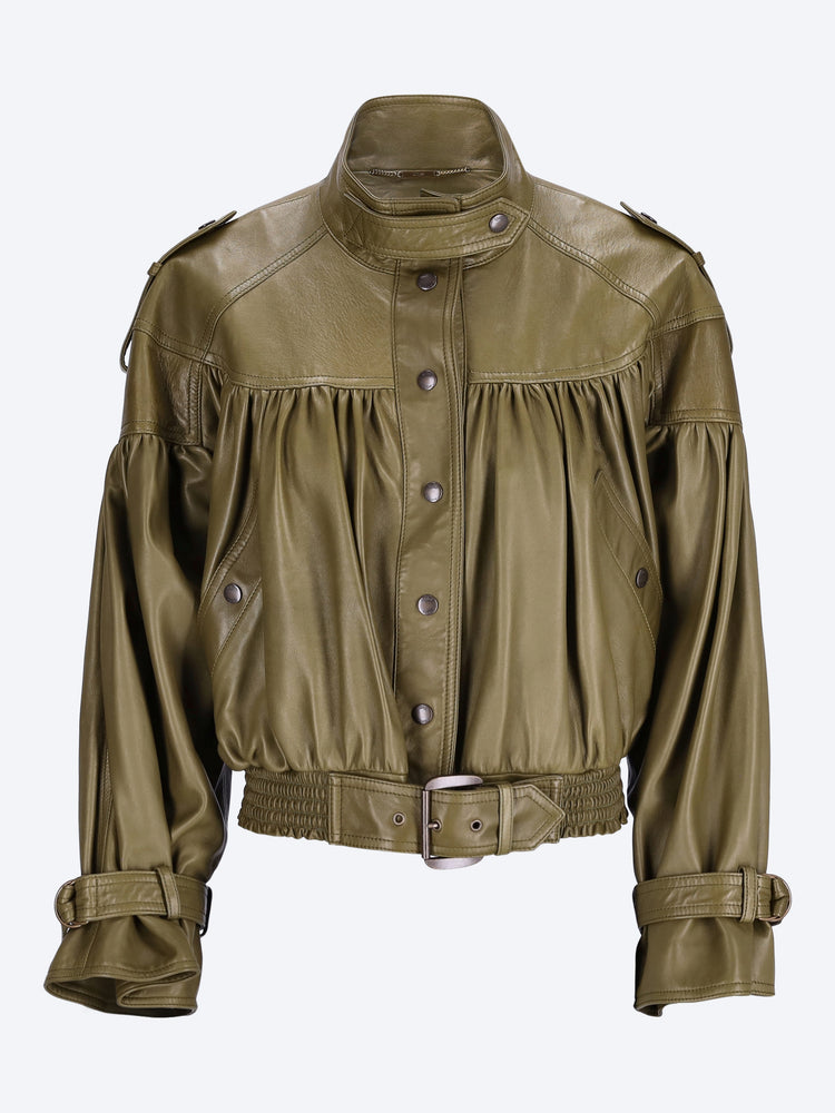 High-neck cropped jacket 1