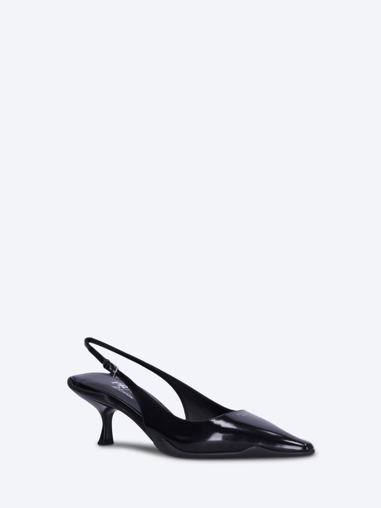 Offene Hell-Shoes-Pumps aus gebürstetem Leder 2