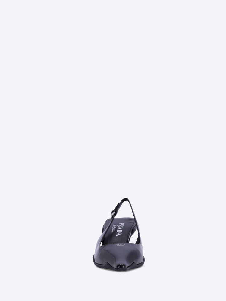 Offene Hell-Shoes-Pumps aus gebürstetem Leder 3
