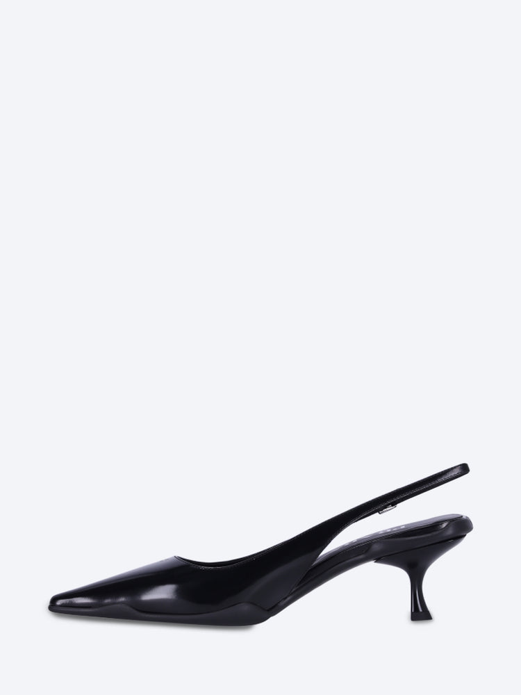 Offene Hell-Shoes-Pumps aus gebürstetem Leder 4