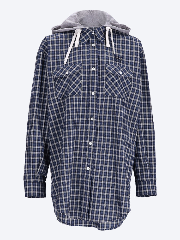 Detachabel hood and pearly top shell buttons shirt 1