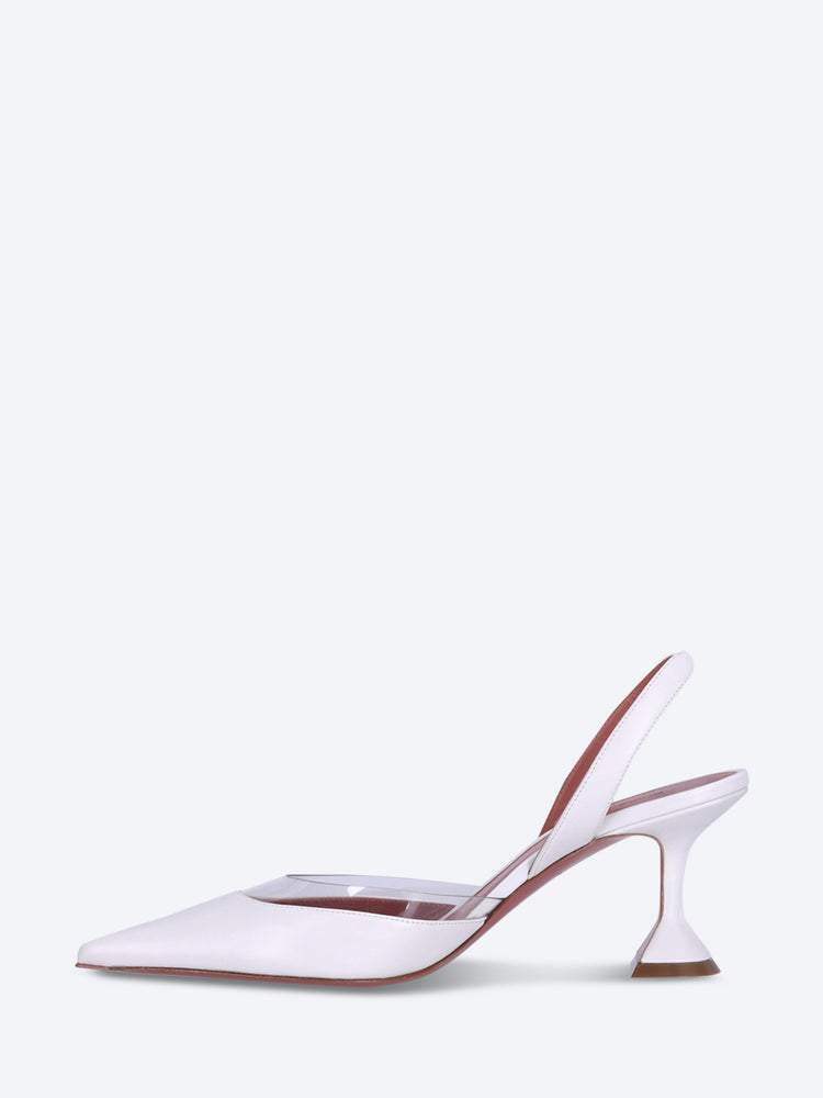 Escarpins Lara Sling 70 en nappa blanc 4