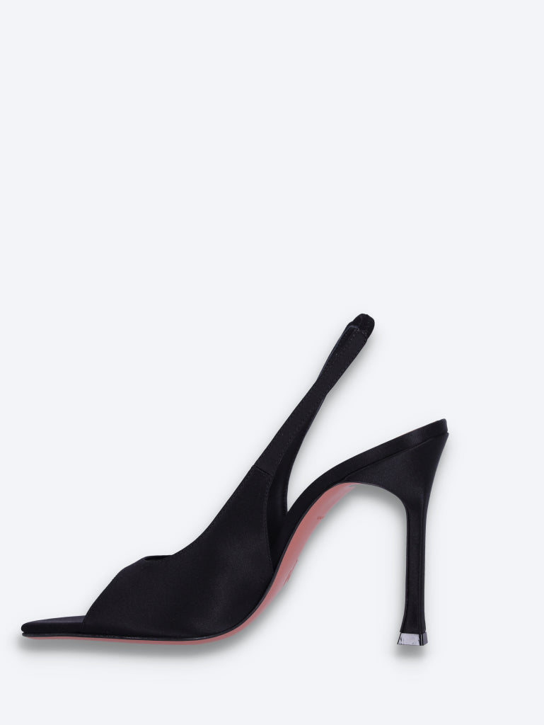 Alexa sling 105 black satin pumps 4