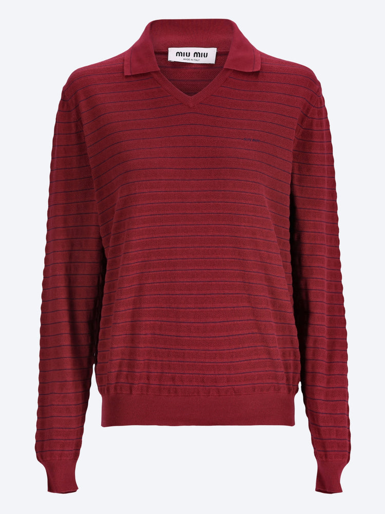 Pull col V en coton 1