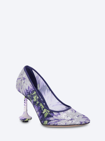 90 sequins floral toy pumps