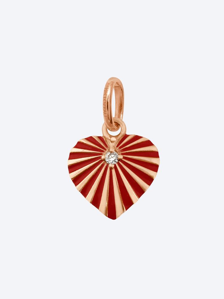 Pendentif ou rose diam coeur lumière coquelicot 1