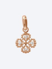 Pendentif or rose diam 0k04 motif lucky trefle ref: