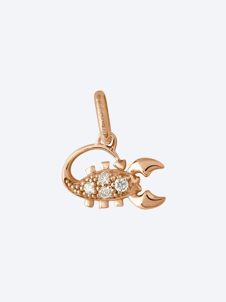 Pendentif or rose diamants scorpion 1