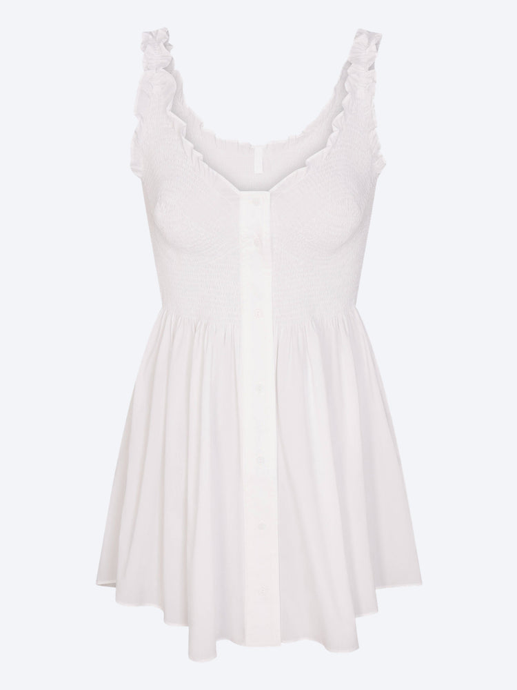 Mini-robe smockée en popeline 1