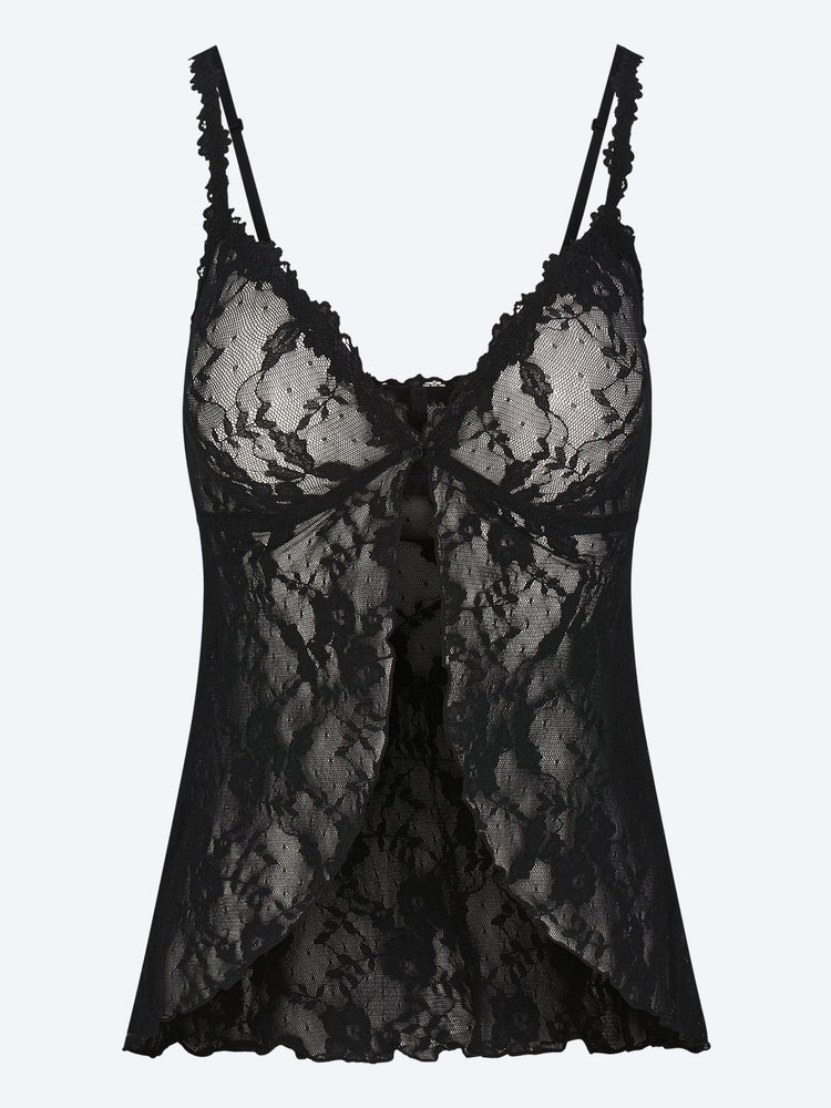 Babydoll-Oberteil aus Stretchspitze 1