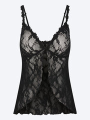 Babydoll-Oberteil aus Stretchspitze ref: