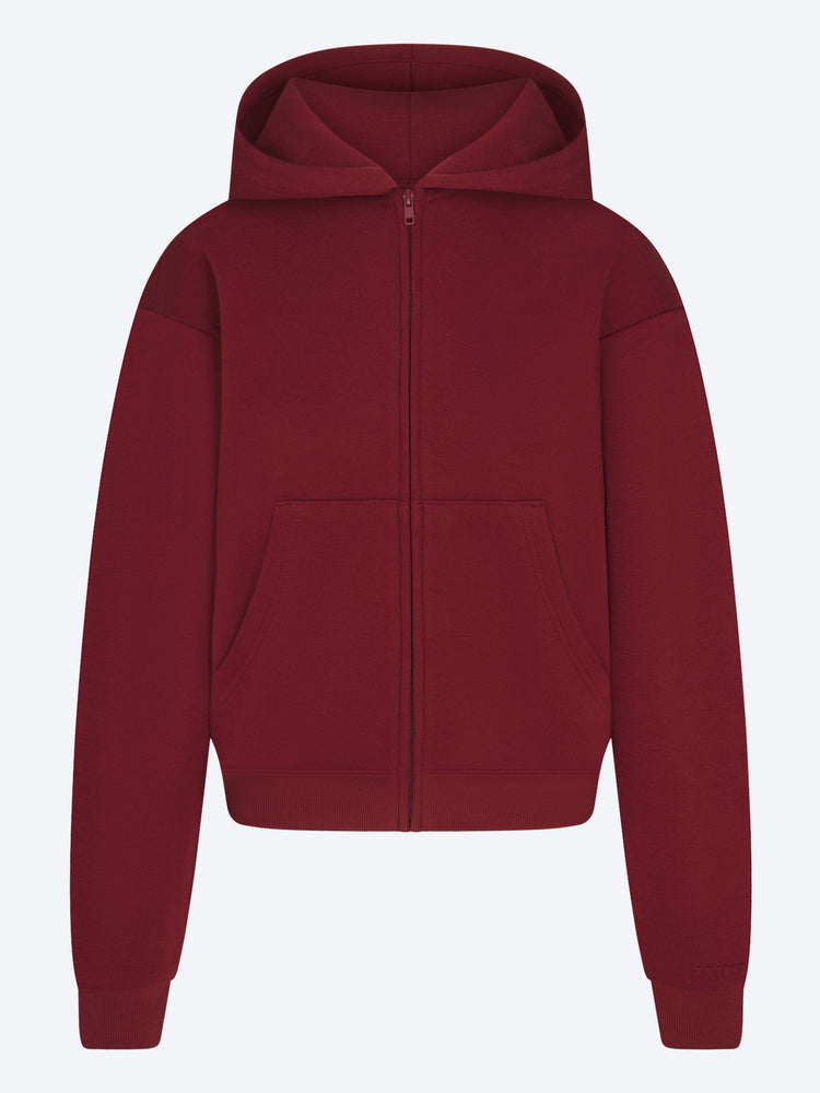 Klassischer Kapuzenpullover aus Baumwollfleece mit Reißverschluss 1