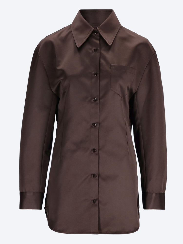 Akita satin cinched shirt dress 1