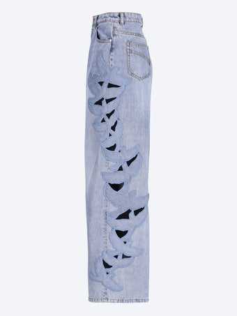 Alchemy applique relaxed flare jeans