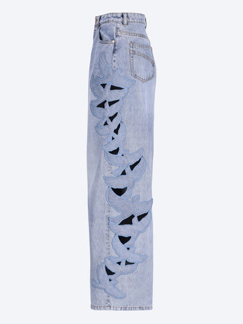 Alchemy applique relaxed flare jeans