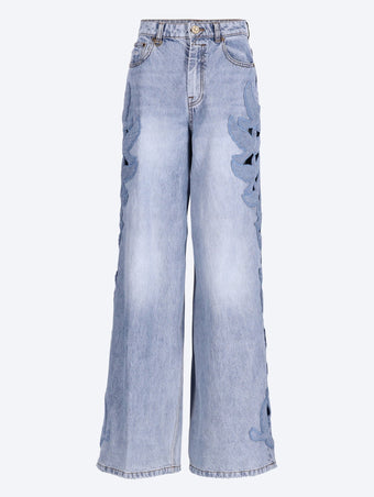 Alchemy applique relaxed flare jeans