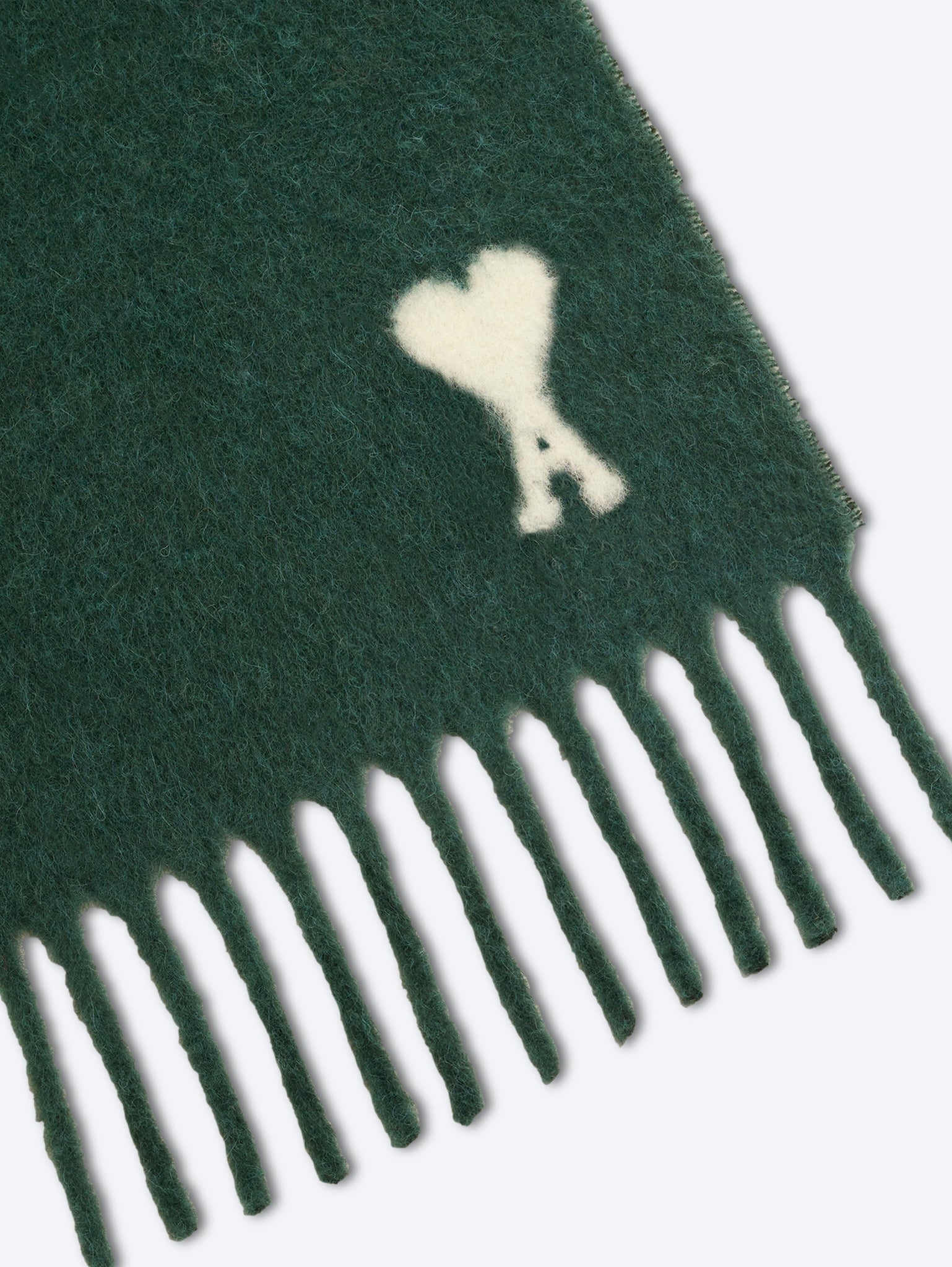 Écharpe en laine alpaga avec écharpe jacquard ami de coeur écru 2