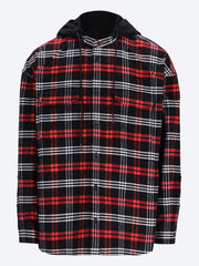 Alpha check hood layered shirt ref: