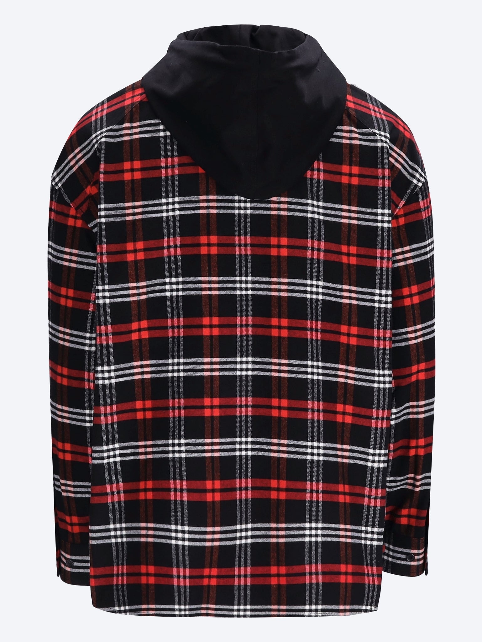 Alpha check hood layered shirt 3