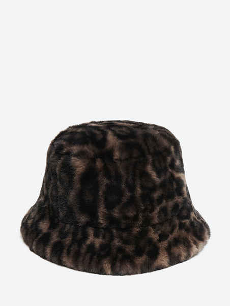 Chapeau de seau de léopard noir amara