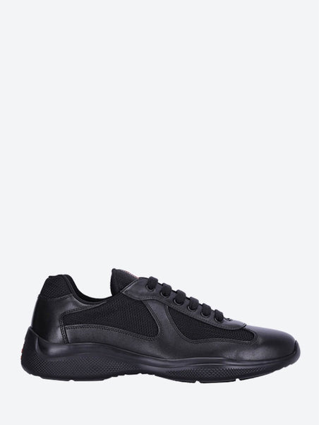 Americas cup nylon fabric upper calfskin lace-up sneakers