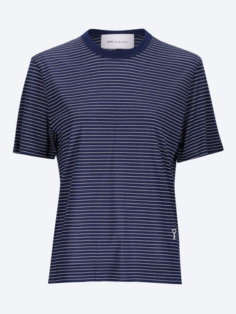 T-shirt rayé manches courtes coupe classique patch Ami de coeur