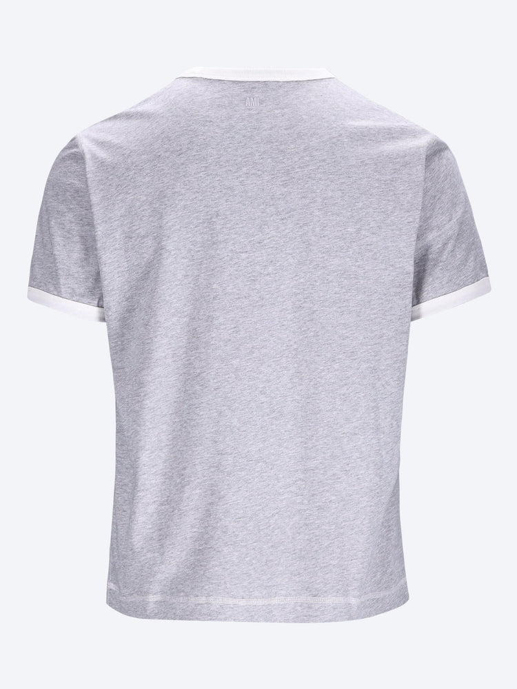 Ami paris knitted patch short sleeve classic fit t-shirt 2