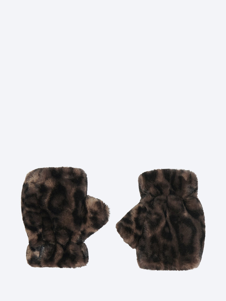 Ariel dark leopard fingerless gloves 1