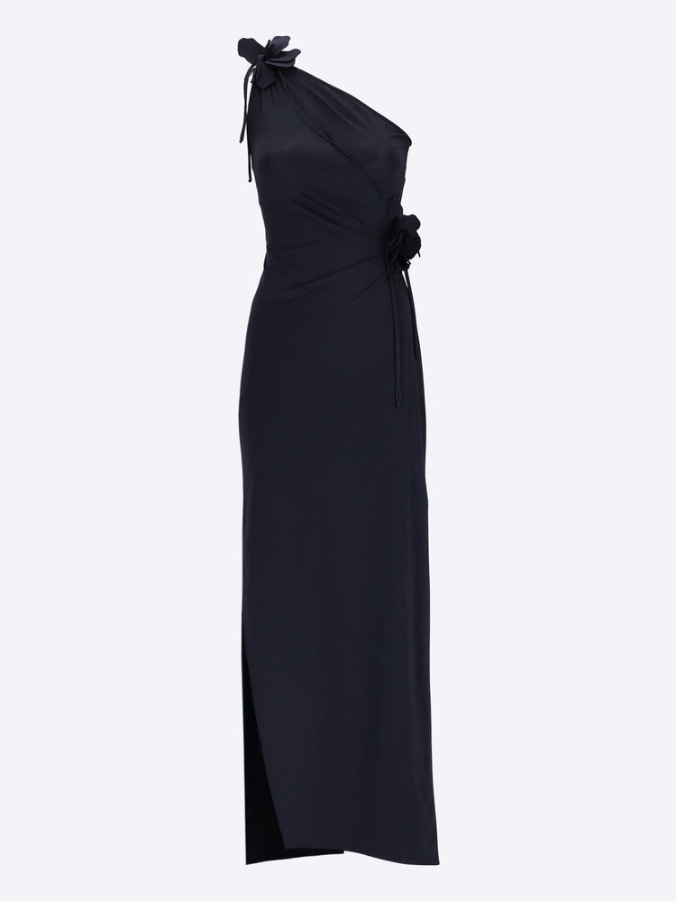 Asymmetrisches Blumen-Maxikleid 1