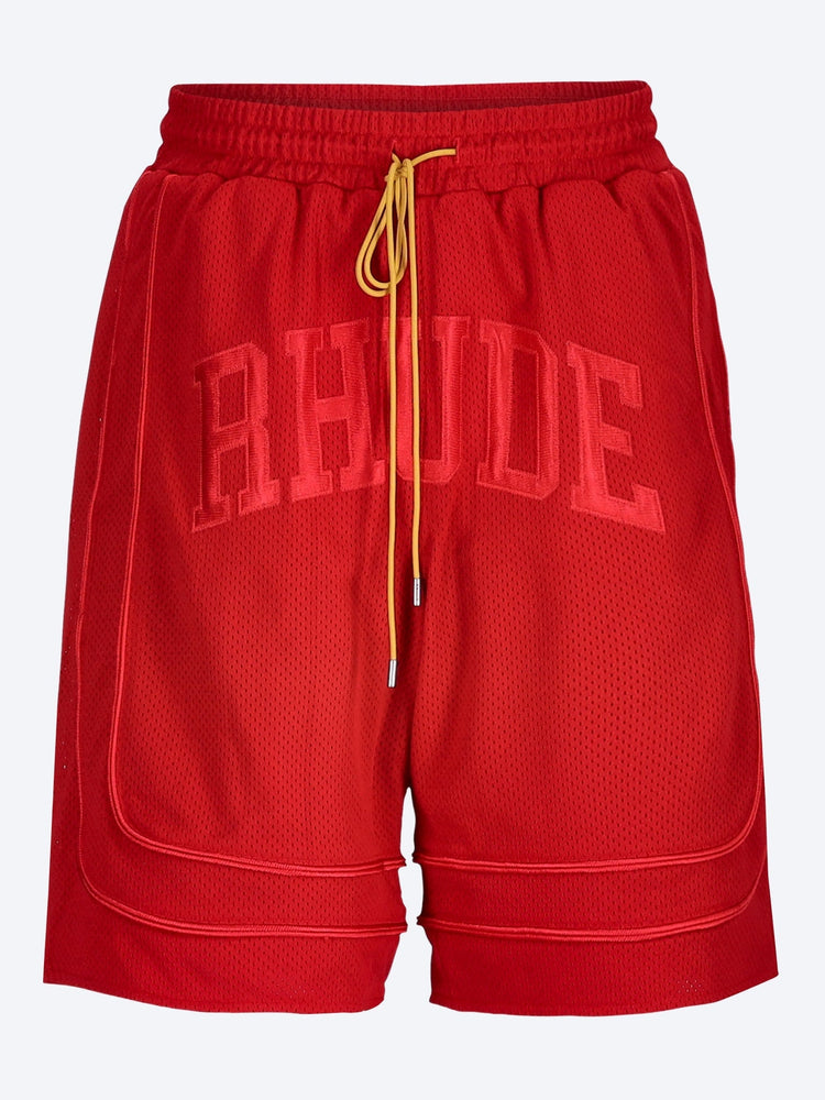 Baggy mesh collegiate logo shorts 1
