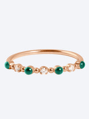 Bague supreme diamant or rose resine emeraude ref: