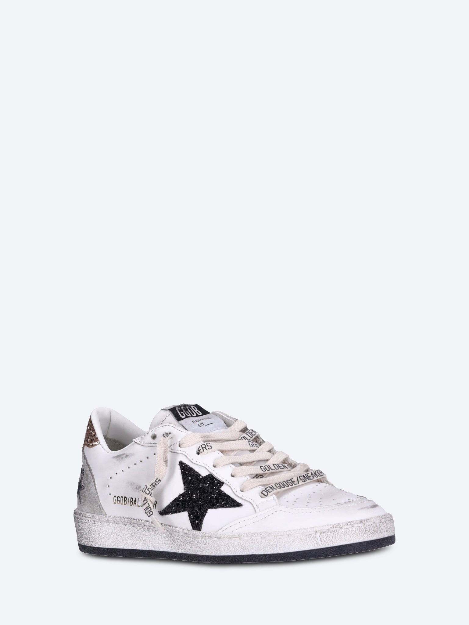 Ballstar leather upper toe glitter star suede sneakers 2