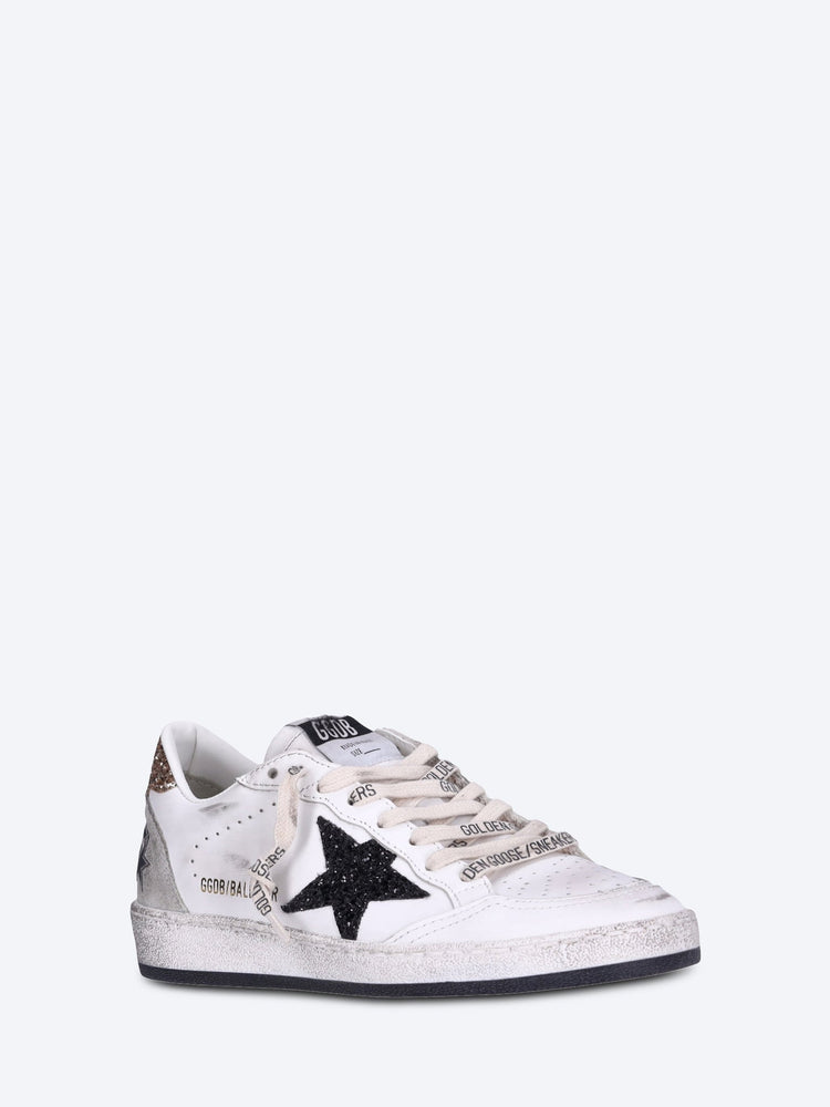 Ballstar leather upper toe glitter star suede sneakers 2