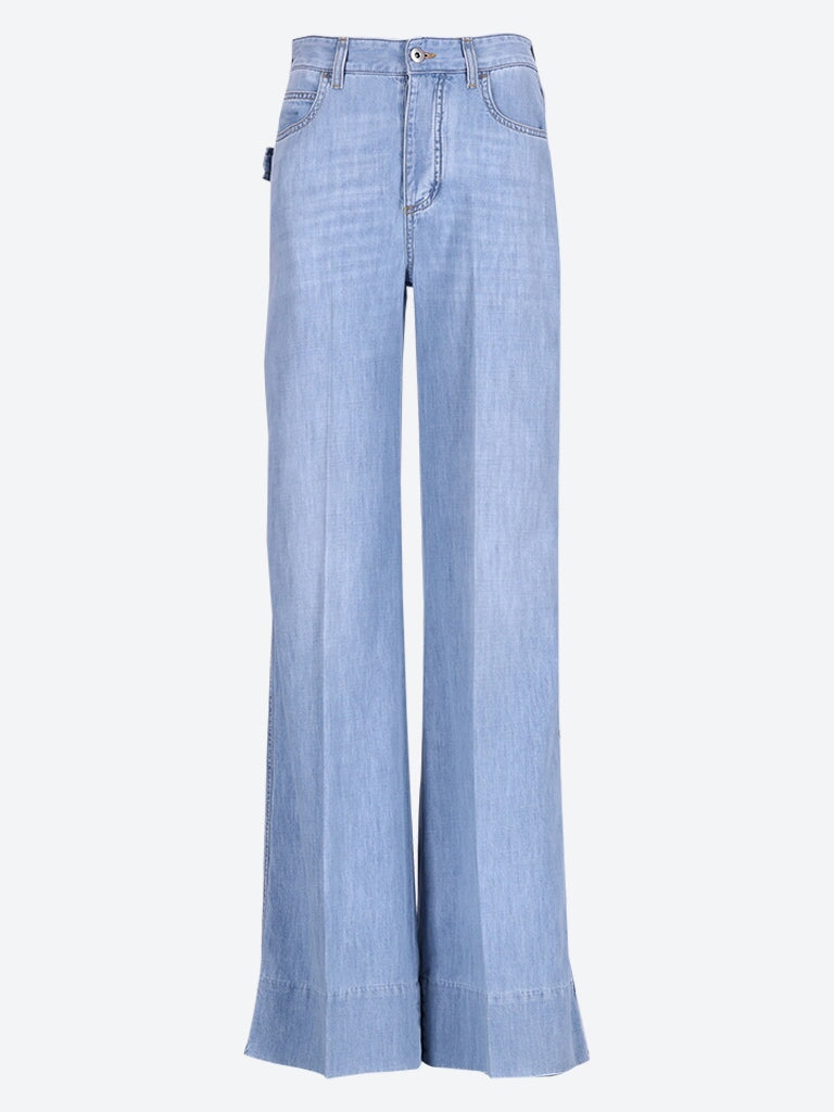 Pantalon de jambe en jean léger blanchi 1