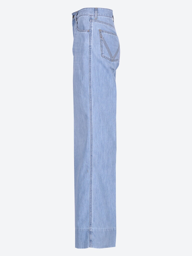 Pantalon de jambe en jean léger blanchi 2