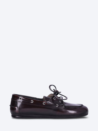Boat brushed box leather loafer