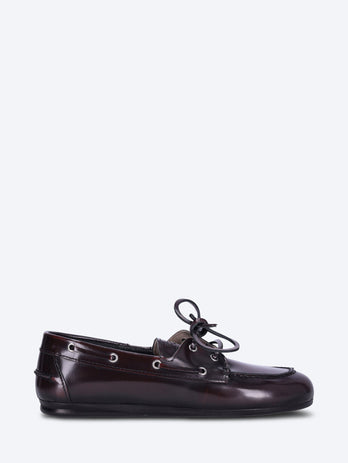 Mocassin Boat en cuir box brossé