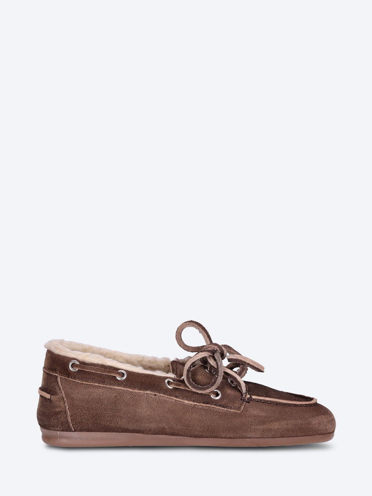 Boat brushed fur suede loafer 1