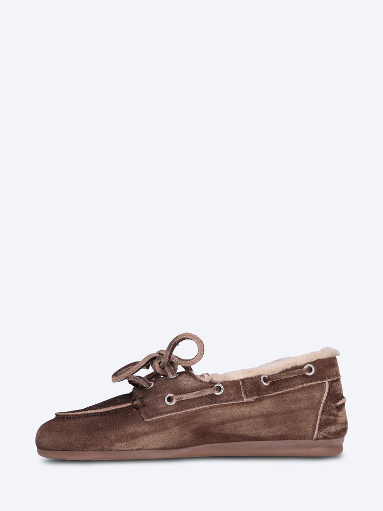 Boat brushed fur suede loafer 4